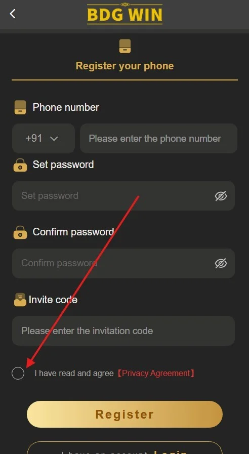 accept privacy agreement